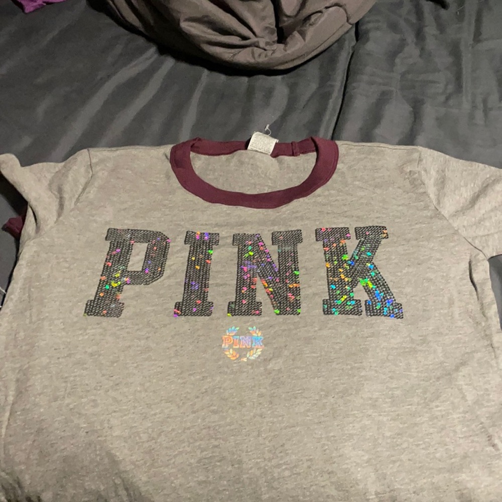 Gray with bling pink on front